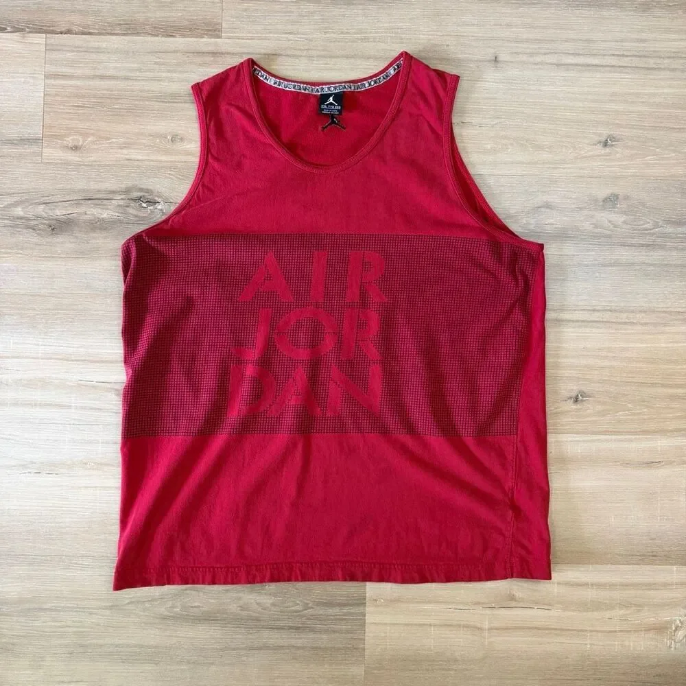 Nike Air Jordan Stencil Logo Red Tank Top Size XXL Basketball 90s Bulls Athletic